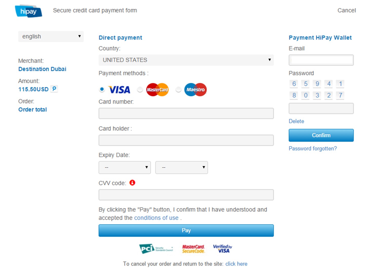 page paiement